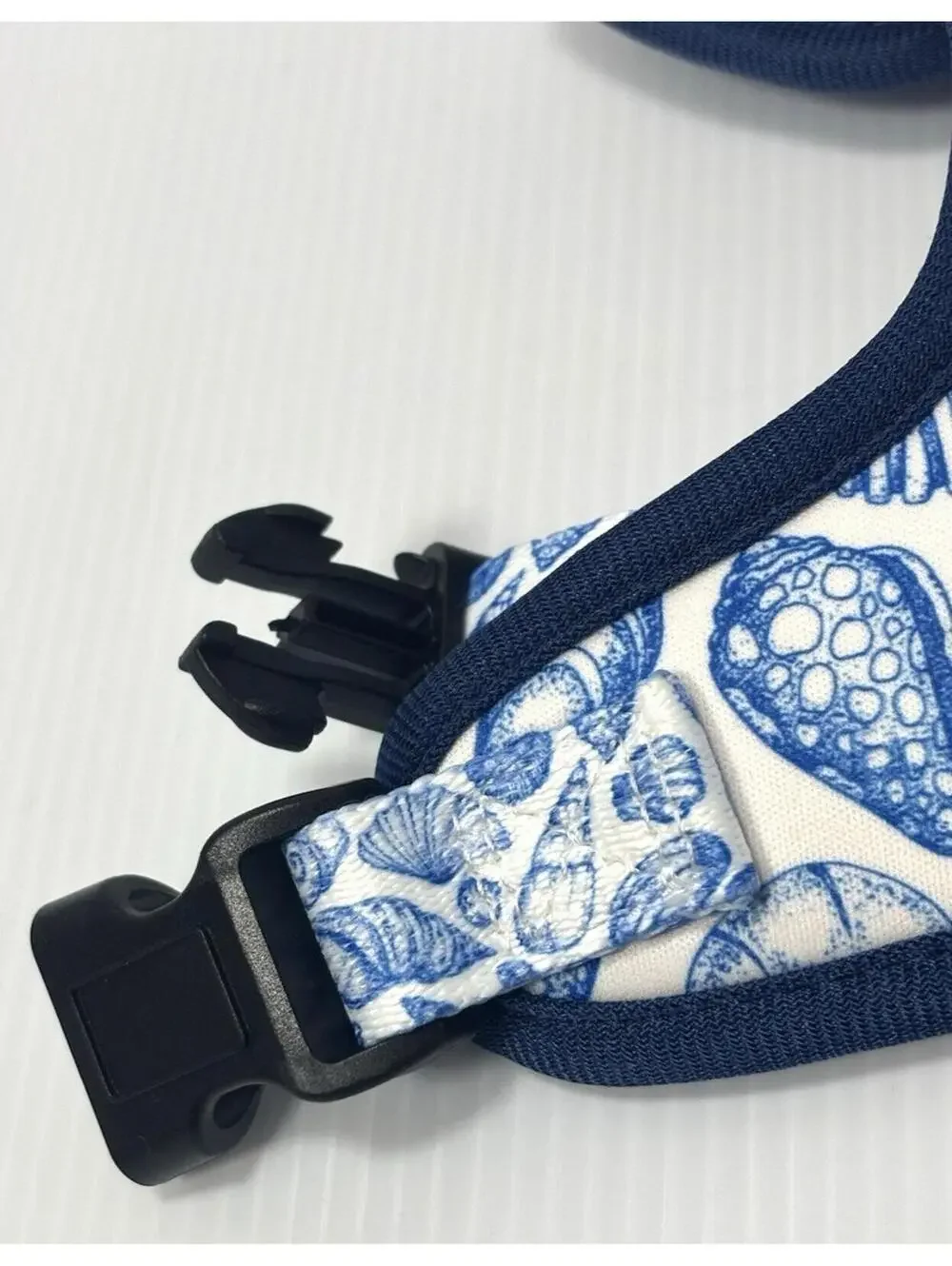 Pet Dog Harness XS - Blue & White Sea Shell Print - Mesh Padded ,Adjustable -NEW